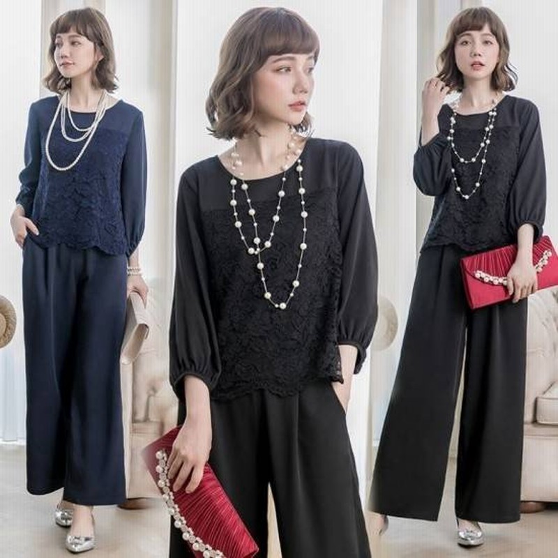 パーティードレス パンツドレス 結婚式 大きいサイズ ワイド セットアップ コーデ 安い おしゃれ パンツスーツ フォーマルドレス 二次会 体型カバー ブラウス 通販 Lineポイント最大0 5 Get Lineショッピング