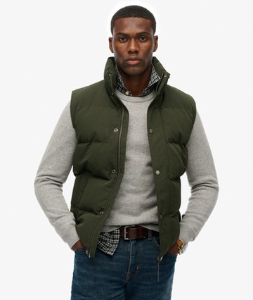 Superdry Men's Non-hooded Everest Gilet Green Size: S