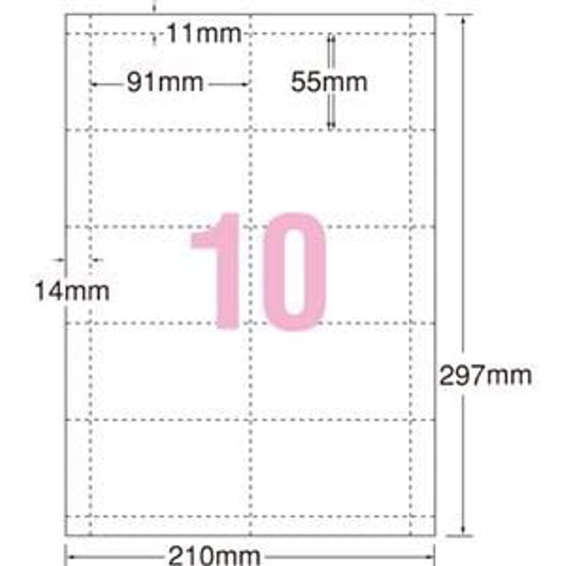 （まとめ） TANOSEE カラーレーザー・IJ用名刺用紙 10面 白 厚口 1冊（100シート） ×5セット ds-1577199