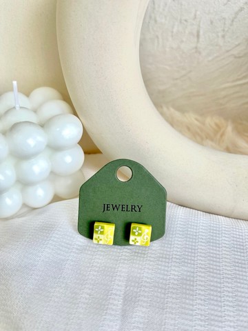 陽光樂譜花磚耳環