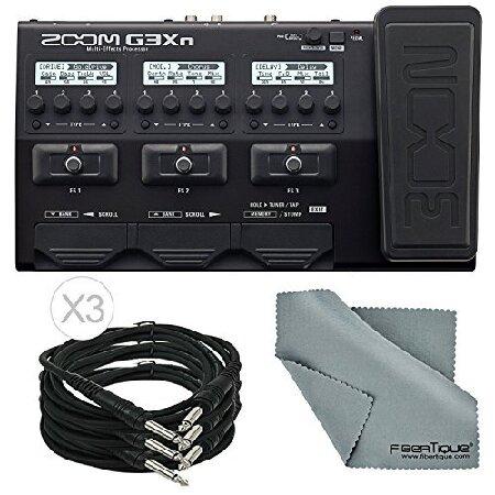 Zoom G3Xn Multi-Effects Processor with Expression Pedal for Guitar Deluxe Bundle with Inch Cables   Fibertique Cleaning Cloth