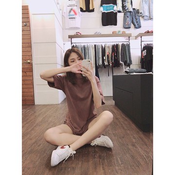 E7th.古著落肩洗水短T