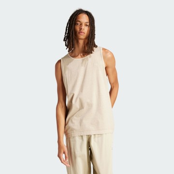 ADIDAS 背心 ESS+ DYE TANK 米色 休閒 棉質背心 男 IS1698