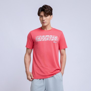 KINGO男女款｜立體格紋粉紅T恤 511603