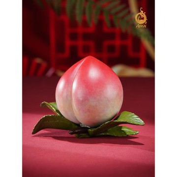 銅擺件《壽桃》黃銅工藝品 家居飾品 長輩祝壽送禮禮品蟠桃裝飾