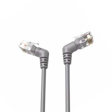 VEnTIOn 威迅 IBO系列 CAT6A 超六類雙彎頭可旋轉纖細高速網路線 1M 灰色 RJ45 10Gbps 500MHz  1條