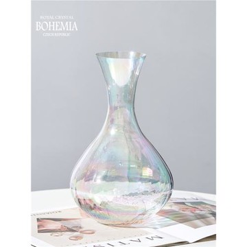 捷克BOHEMIA水晶玻璃醒酒器葡萄酒分酒器手工七彩虹醒酒器珍珠彩