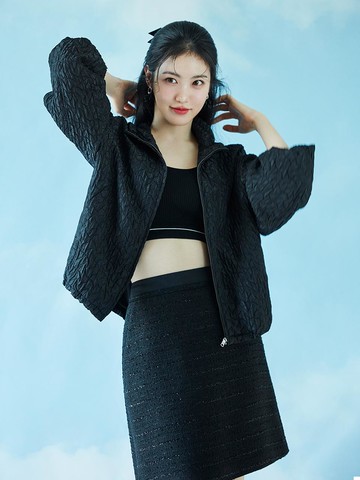 Draw String Loose-fit Oversized Jacket [BLACK]