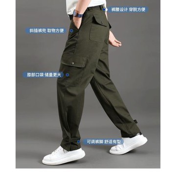 工作褲男勞保耐磨純棉軍綠色工裝褲建筑工人電焊工地工作服褲子