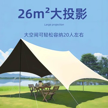 免運最低價 【官方正品】黑膠天幕帳篷戶外防雨防曬野營露營八角蝶形遮陽棚