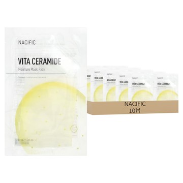 NACIFIC 維他命神經酰胺面膜 Set 竹子萃取的纖維素材質 保濕 美白 撫平皺紋  10片  1盒
