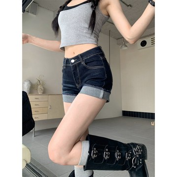 【林木木】牛仔短褲 韓版短褲 低腰牛仔褲 a字短褲 超短褲 辣妹短褲 夏天短褲 牛仔短褲裙 女生短褲 休閒短褲女
