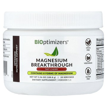 BIOptimizers, 鎂突破，酸櫻桃味，3.56 盎司（100.8 克）