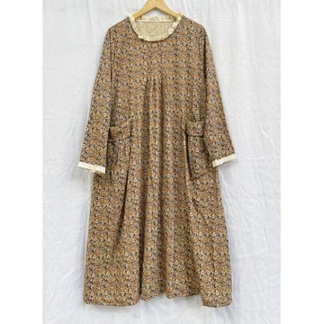 【巴黎精品】現貨+預購 連身裙日系洋裝-長袖復古田園風碎花女裙子2色a1ja55