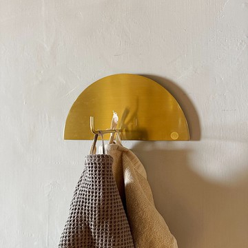 【Hübsch】－991121 金色黃銅簡約衛生紙捲掛鉤 掛勾 衣帽架聖誕