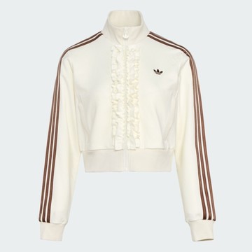 Adidas 愛迪達 Track Top KU9388 女 立領外套 運動外套 休閒穿搭 白 亞版 荷葉邊