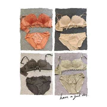 日版時尚蕾絲刺繡透氣中厚小杯性感聚攏調整無鋼圈內衣文胸套裝