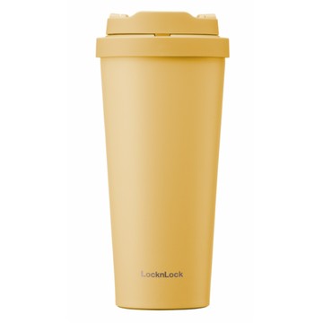 樂扣彈跳316不鏽鋼咖啡杯550ml-黃