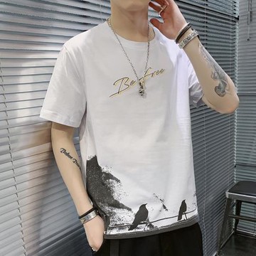 夏季短袖T恤男韓版潮流寬松個性時尚潮男體恤半袖褂頭潮牌ins上衣