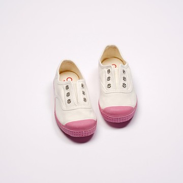 西班牙帆布鞋 CIENTA L70997 05 白色 粉底 經典布料 童鞋