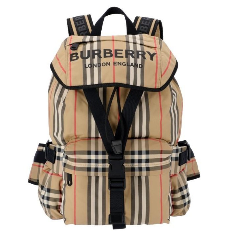 バーバリー BURBERRY リュックサック ロゴプリント アイコンストライプ