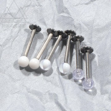 免運 白色透明隱形唇釘 學生黨上班族可放心入不易發現飾品 316醫用鈦鋼 防過敏