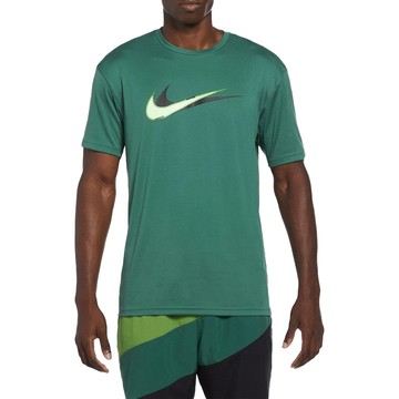 NIKE 耐吉 男款 短袖防曬衣 NESSE512  L  雙勾 + 綠色