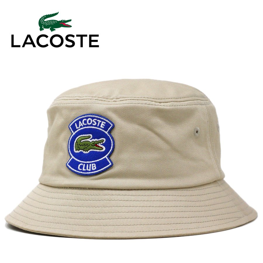 ラコステ クラブ バケットハット LACOSTE ハット メンズ 帽子 コットンツイル ワッペン レディース 春 夏 スポーティー ワニ