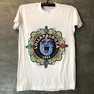 Lollapalooza音樂節短袖歐街頭cec潮流落肩短袖男女質感寬松Tee恤