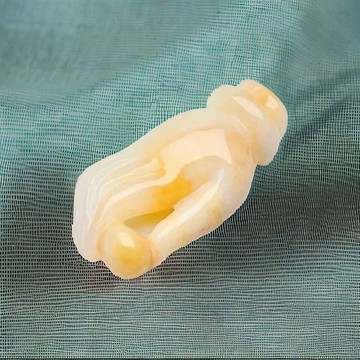 飄黃翡翡翠巧雕佛手項鍊 | 天然緬甸翡翠A貨 | 送禮