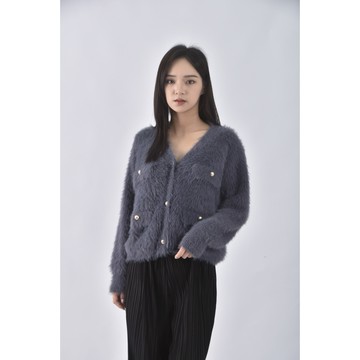 (S) 質感毛毛藍色外套二手衣