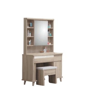 AS雅司 日向3尺橡木鏡台-含椅-91*46*168cm