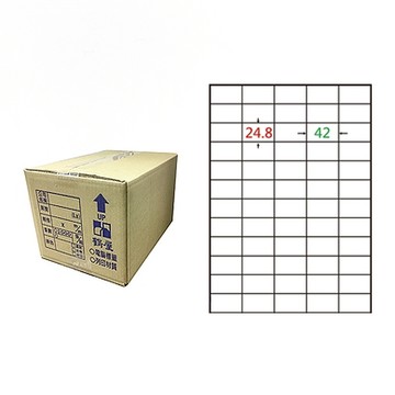 【鶴屋】A4電腦標籤 24.8x42mm 直角 60格 1000張入 / 箱(C2542 LX)