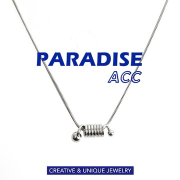 PARADISE 打結 彈簧 簡約 吊墜 項鏈 鈦鋼 不掉色 不過敏 316L 醫療鋼
