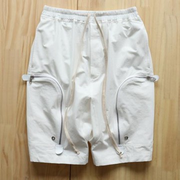 Nick woosterRO過膝短褲rick雙拉鏈寬松吊襠6分短褲哈倫褲五分褲