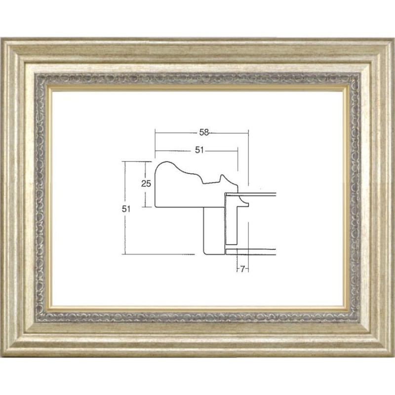 額縁 油絵/油彩額縁 アクリル付 8164-TO P3号 シルバー | LINEショッピング