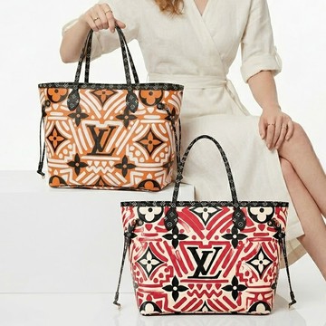 Louis Vuitton Neverfull MM 帆布印花塗鴉幾何托特包(任選)