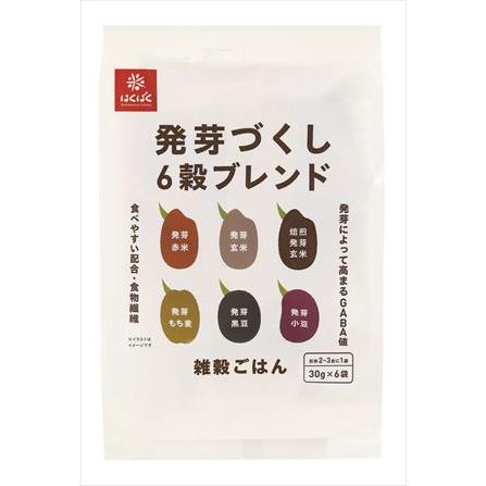 送料無料 ハクバク 発芽尽くし６穀ブレンド (30g×6P)×12袋