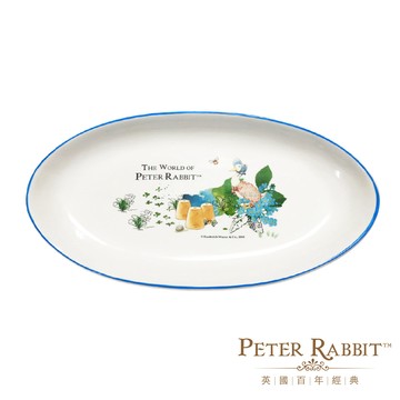 【 Peter Rabbit 比得兔】比得生活館｜英國正版授權｜ 比得兔潔瑪鴨陶瓷2入組(大橢圓盤+小橢圓盤)
