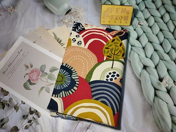 文青系列-台灣厚棉布北歐款紅色系布書套-手冊套-布書衣A5/25K