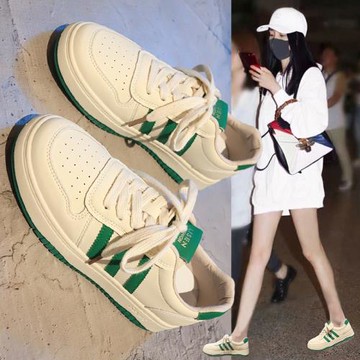 鞋子女春秋季女鞋新款2025超火夏季平底運動鞋透氣百搭真皮小白鞋