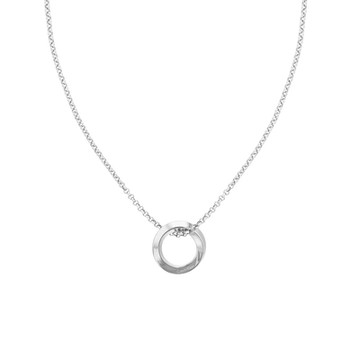 Calvin Klein CK Twisted Ring 扭環項鍊 618送禮推薦-銀 35000306