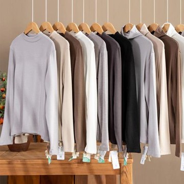 無感親膚云朵絨打底衫柔軟細膩保暖高領/立領內搭純色顯瘦上衣