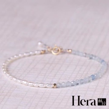 【HERA 赫拉】天然海藍寶小眾米粒小珍珠超細手鍊 H115010705