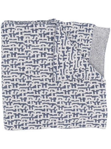 Diesel - intarsia-knit logo scarf - unisex - Cotton/Wool/Acrylic/Nylon - One Size - Blue