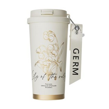 GERM格米 鈴蘭系列閃耀保溫杯-500ml(隨行杯/吸管杯/保溫杯/保冰杯) 茶白