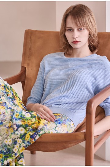 立體織紋連袖線衫