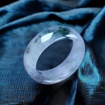 冰種飄藍花翡翠戒指戒圈  | 國際10圍 | 天然緬甸玉A貨翡翠 |送禮