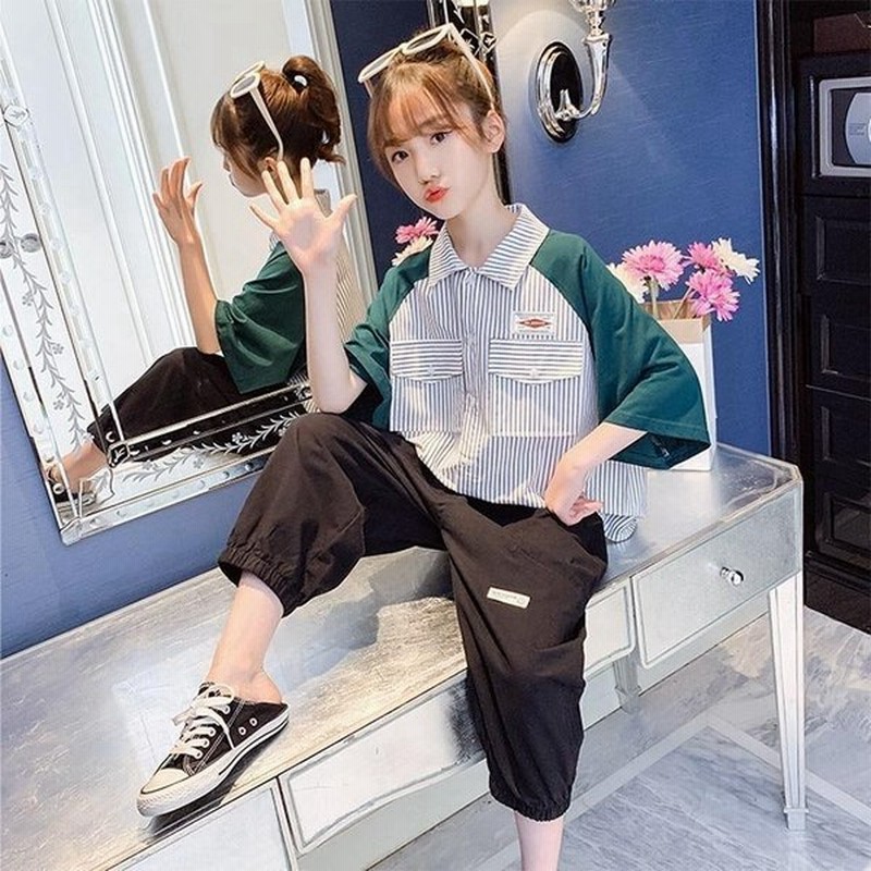 子供服 セットアップ 女の子 春夏 半袖 上下セット 韓国子供服 キッズ ジュニア Tシャツ 綿パンツ 長ズボン 可愛い おしゃれ 小学生 通学着 通販 Lineポイント最大0 5 Get Lineショッピング