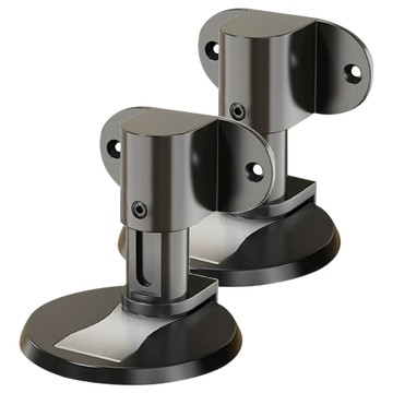 導線駭客 靜音免打孔磁吸防撞鋅合金隱形門檔 霧黑  2個